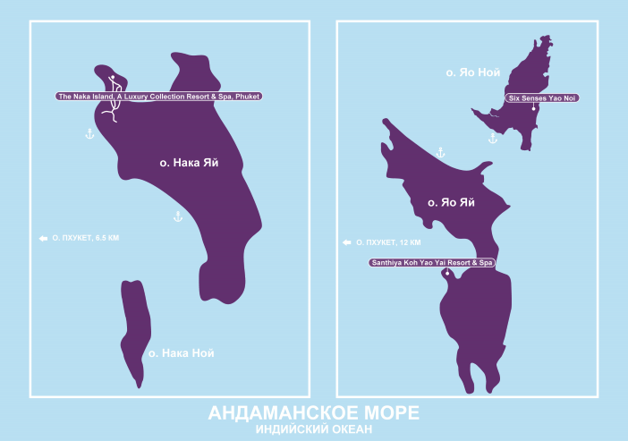 Карта островов в окрестностях Пхукета